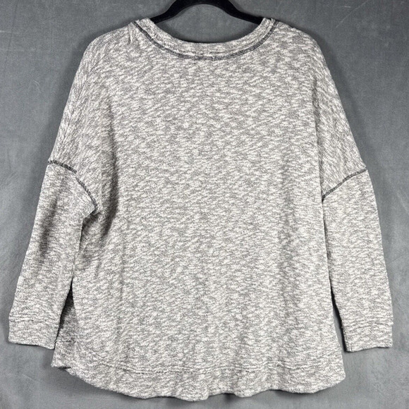 Free People FP Beach Sleep to Dream Pullover Knit Henley Oversized Boxy Sz XS - Picture 2 of 5